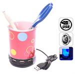 4 Port USB Hub Pen Holder with LED Light and Speaker